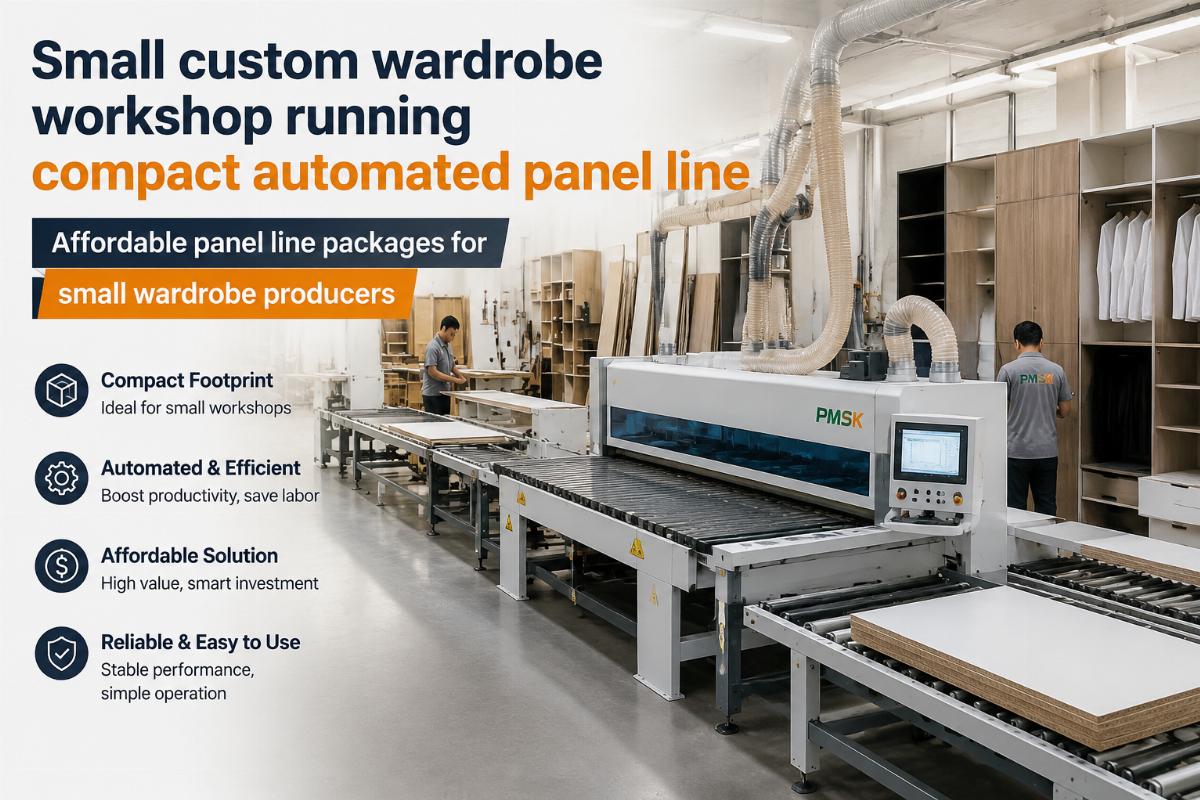 Affordable panel line packages for small wardrobe producers Small custom wardrobe workshop running compact automated panel line