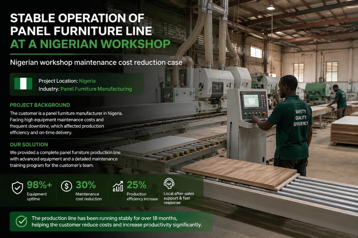 Stable operation of panel furniture line at a Nigerian workshop